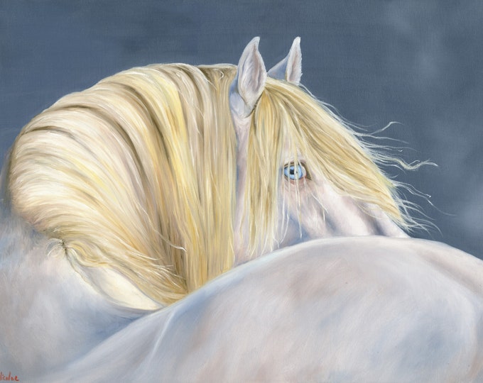 Fine art high quality Giclee reproduction of original artwork "Phantom" by Nicole Smith of Nicolae Art Equine artist