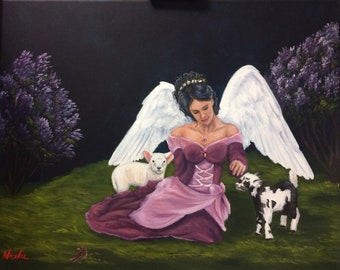 Original oil painting Angel Nicolae Art Nicole Smith Artist 16x20