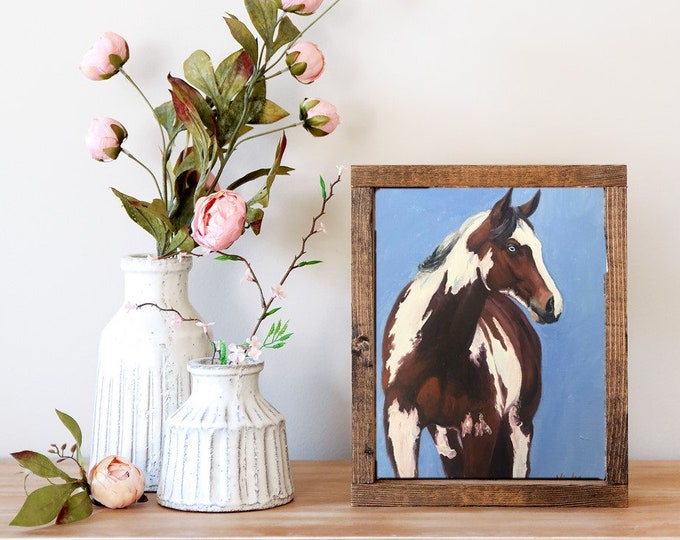 Original horse oil painting Nicolae Equine Art Paint horse Nicole Smith Artist 8x10