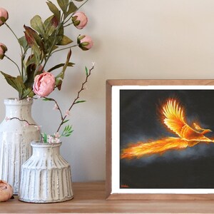 High quality fine art fantasy creature phoenix prints Giclee reproduction of original fantasy painting Phoenix artwork 画像 2