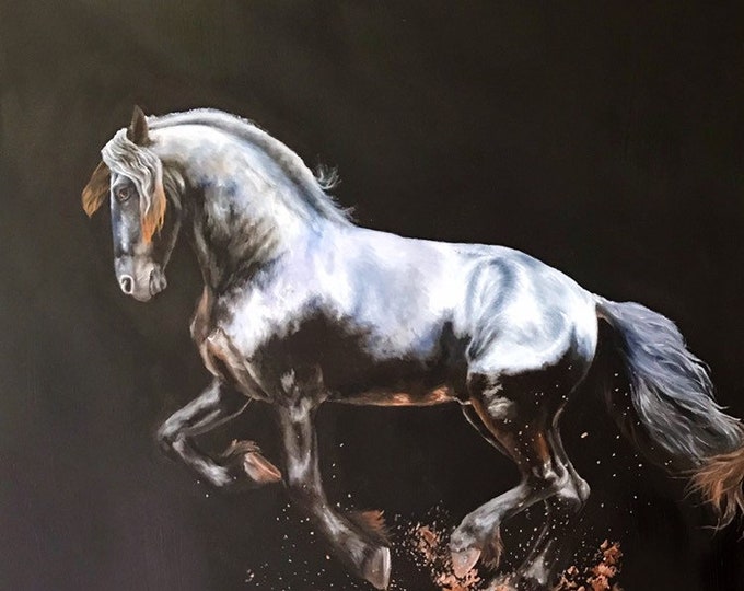 Fine art high quality Canvas print a reproduction of original artwork "Shadow Dancer" Nicolae Equine Art Nicole Smith horse artist