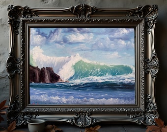 Ocean Wave Painting, Original Seascape Art, Coastal Wall Art
