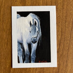 Original Oil painting ACEO mini artwork Nicolae Art Nicole Smith Artist Arabian horse 2.5"x3.5"