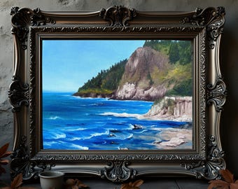 Original landscape oil painting Nicolae seascape Art Ocean Nicole Smith Artist 8x10