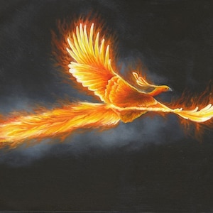 High quality fine art fantasy creature phoenix prints Giclee reproduction of original fantasy painting Phoenix artwork 画像 1