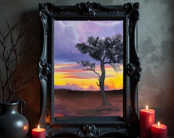 Original landscape oil painting Nicolae Art trees Nicole Smith Artist 8x10