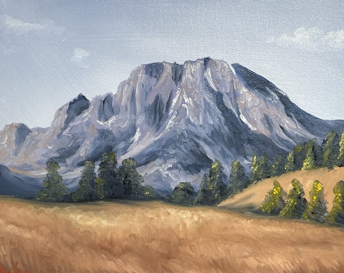 Original Mountain landscape artwork oil painting Nicolae Art Nicole Smith Artist 8x10