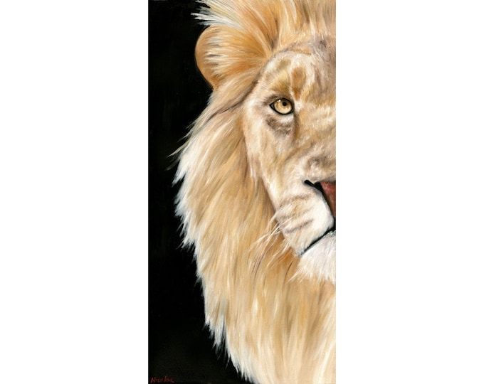 Lion art print African animal safari reproduction high quality canvas print artist Nicole Smith "Leon”