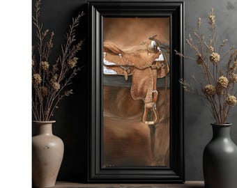 Equine Art Nicole Smith Artist Horse oil painting Western Show Saddle Original Decor