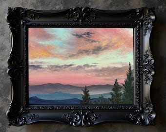 Original landscape oil painting Nicolae sunset Art Ocean Nicole Smith Artist 8x10