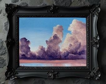 Original Sunrise oil painting Nicolae landscape Art Purple Sunset Nicole Smith Artist 8x10