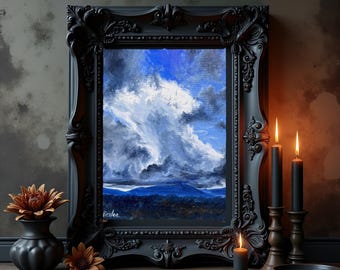 Original oil painting Nicolae storm cloud landscape Art Nicole Smith Artist 8x10