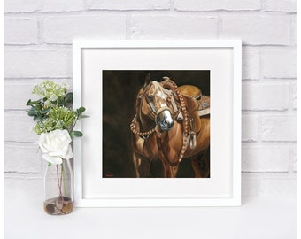 Fine Art canvas Prints Horse Art Original Equine canvas reproduction high quality canvas print "Western Dunalino"