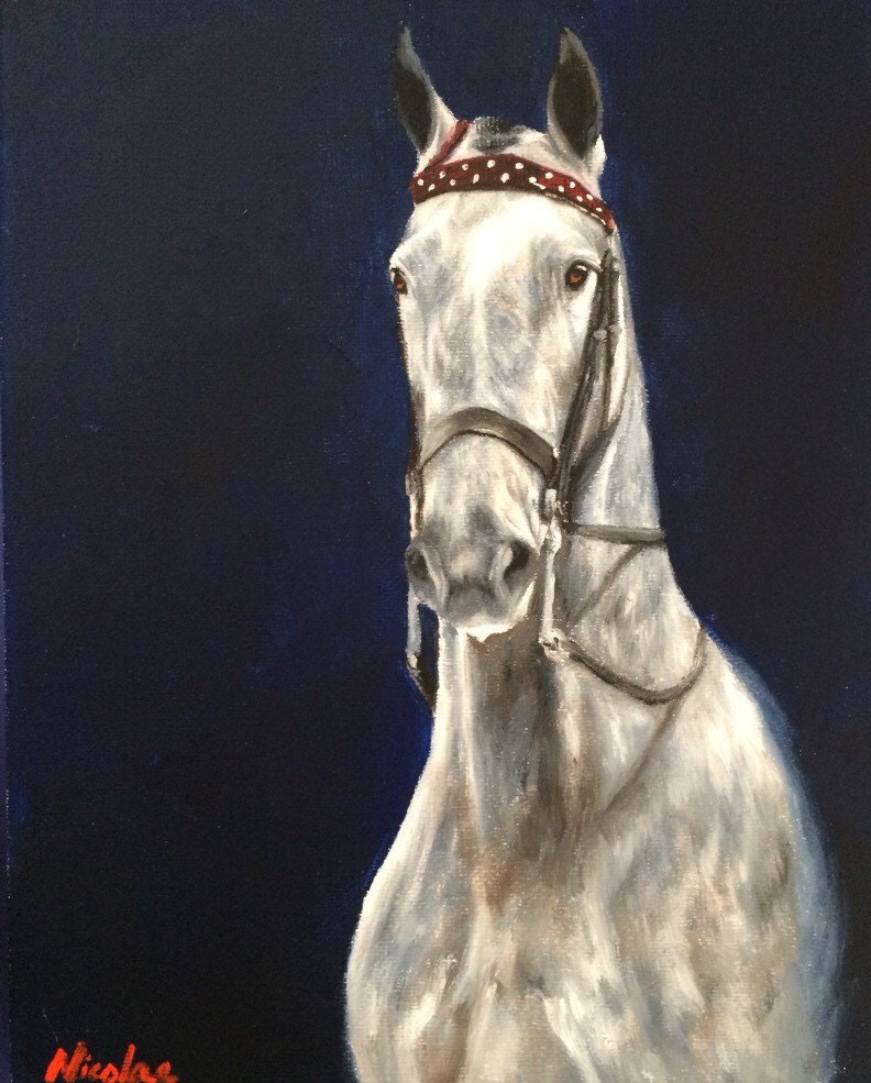 Original horse oil painting Nicolae Equine Art Saddlebred Saddleseat