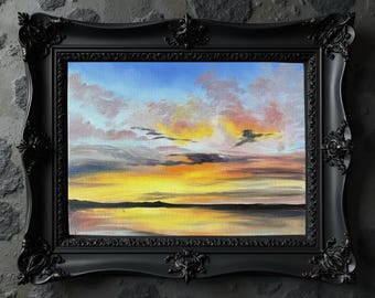 Original Sunrise oil painting Nicolae seascape Art Sunset Nicole Smith Artist 8x10