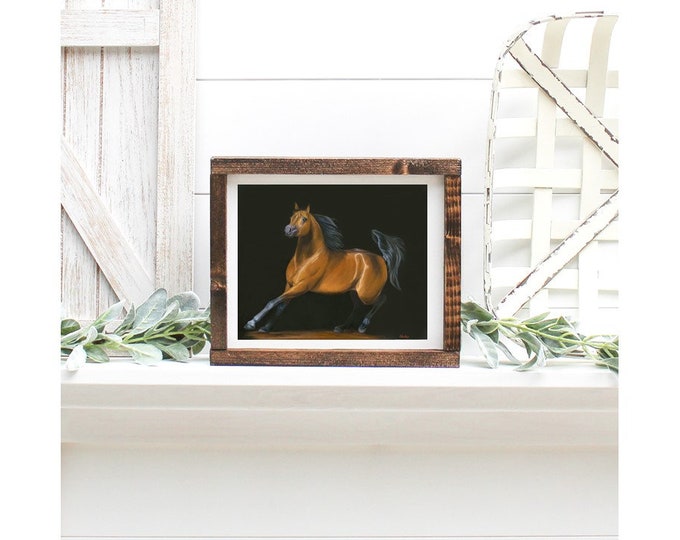 Arabian Horse Art canvas fine art print of "Chasing the Desert Wind" an original oil painting