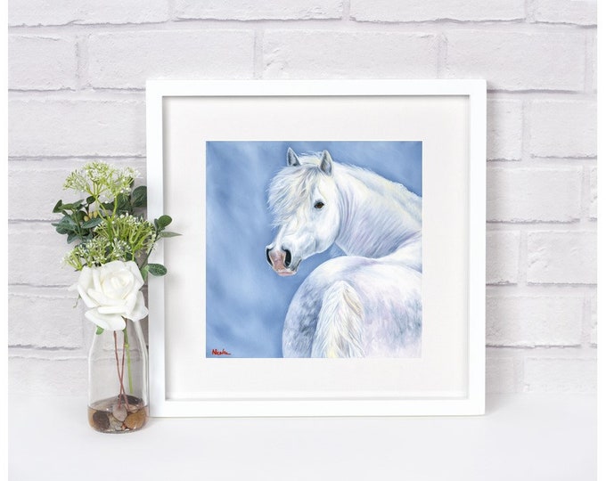 Nicolae Equine Art Canvas Print reproduction of original artwork "Snow Princess" by Nicole Smith horse artist Fine art high quality