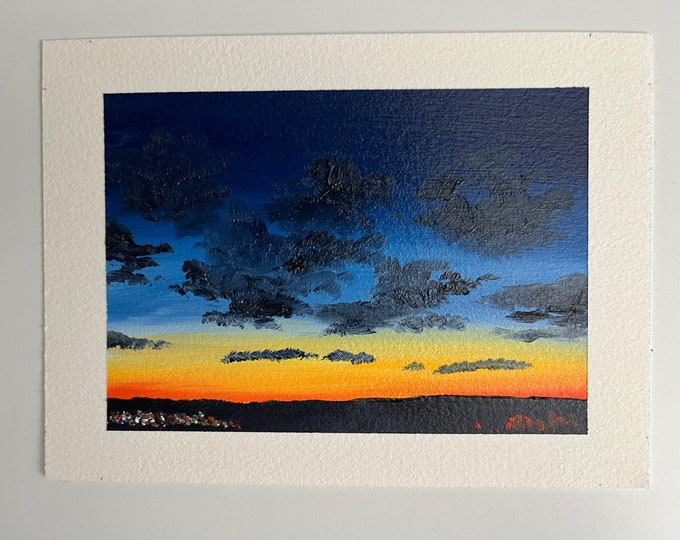 Original Oil painting mini artwork Nicolae Art Nicole Smith Artist sunrise sunset landscape 4.5"x6"