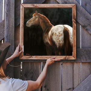 Nicole Smith Original Artist Horse Oil Painting on canvas Art Equine Appaloosa &quot;Judgy Appy&quot; 24x24