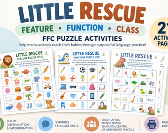 Feature Function Class FFC Activities | ABA Printable Learning Puzzles