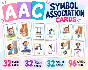 AAC Symbol Association Cards | AAC Matching & Practice Cards | Visual Communication Functional Vocabulary Printable