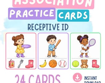 Association Practice Cards | Receptive Language & Matching Activity | Printable Learning Cards
