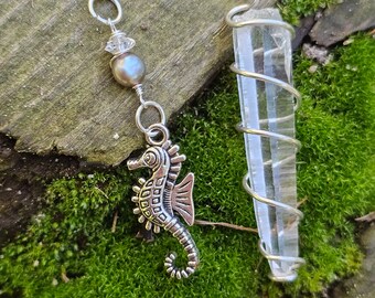 Seahorse Pendulum with Fresh Water Pearl for Diving Deep or Spirit Communication