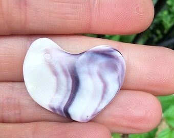 Wampum Heart Created from Hand Collected Quahog Shell from Martha's Vineyard