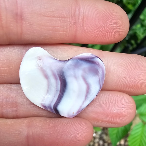 Wampum Heart Created from Hand Collected Quahog Shell from Martha's Vineyard