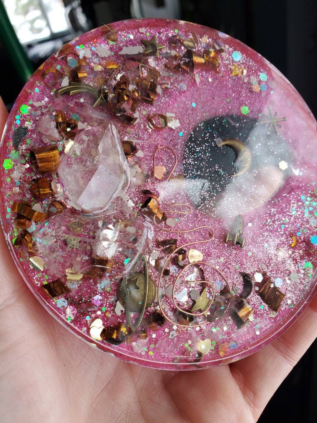 Crystal Charging Plate, Orgonite Crystal Charging Plate, Crystal Altar