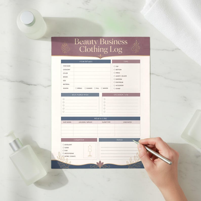 Wardrobe Styling Inventory Tracker, Salon Professional Outfit Planner ...
