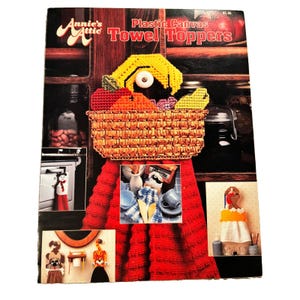 Vintage Annies Attic Plastic Canvas Towel Toppers Pattern Booklet 1990 87T24