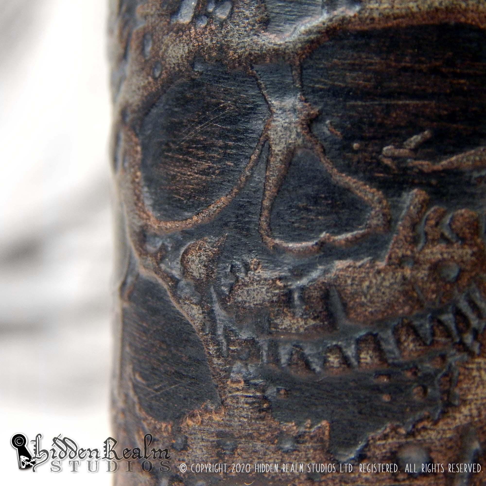 Cranial Hoard Custom Size - Handmade Leather Embossed Montage of Skulls ...