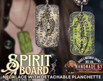 Handmade Spirit Board Necklace with Detachable Planchette Charm