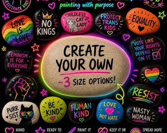 Custom handmade rock! Pick your size , color and message !