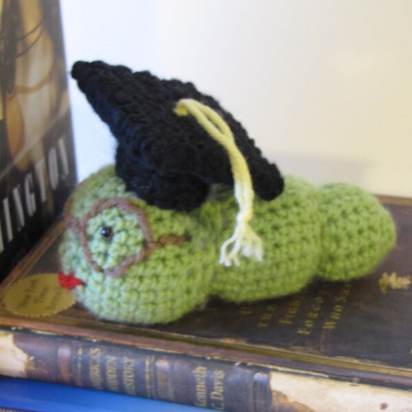 Graduate Bookworm Crochet Toy