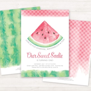 Watermelon Invitation, Printable Birthday Invitations, Watermelon ...