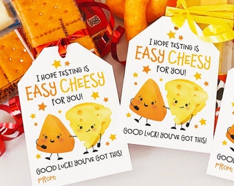 Printable Testing Day Snack Tag Classroom Treat Tag Cheese Snack Good Luck Gift Test Day Cheese Goldfish Finals School Test Taking PTO PTA