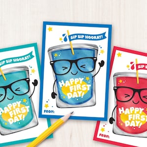 First Day of School Juice Pouch Tags: Printable Treat Tags (PDF)
