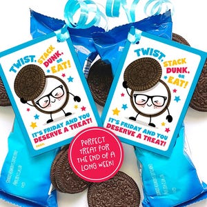 Afdrukbaar koekje traktatie-tag It's Friday Cadeaukaartje collega traktatie kantoor klaslokaal school testweek snackkaartje leraar student traktatie-label