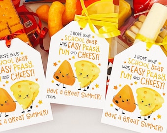 Printable Last Day of School Tag Classroom Snack Friend Tags Tag End of School Year Classmate Teacher Gift Tag Summer String Cheese Goldfish