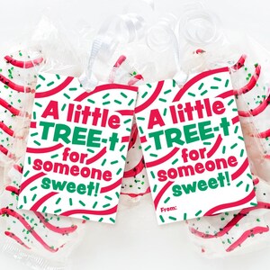 Druckbare Weihnachtsbaum Kuchen Leckerei Tag Klassenzimmer Snack Kuchen Kuchen Kekse Streusel Schüler abgepackte Leckereien