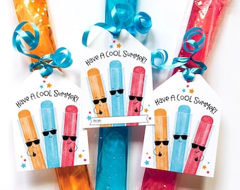 Last Day of School Printable Tag Classroom Treat Tag Have a Cool Summer School Tags End of School Year Student Gift Freeze Pop Ice Popsicle