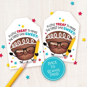 First Day of School Treat Tag Printable Cupcake Back to School Gift for Students Teacher Little Treat First Day Sweet Snack Cake Classroom