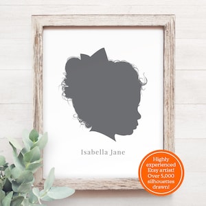 Personalized Family Portrait PRINTABLE Silhouette Portrait Father&#39;s Day Gift ideas for Dads Personalized Gift Grandparents Child Custom Dad