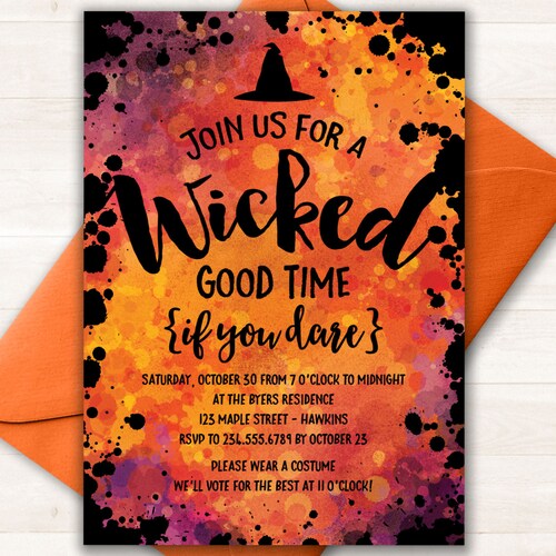 Personalised Halloween Party Invites Invitations with Envelopes 30 