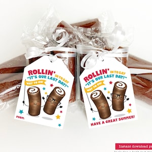 Afdrukbare traktatielabel laatste schooldag snacklabels in de klas Cadeau voor studenten van leraar Klasgenoten klas Taartbroodje Kind