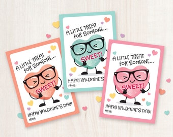 Conversation Hearts Valentine Tags Printable Kids Classroom Valentine Greeting Cards for Friends Teacher Student Candy Heart Treat Tag Sweet