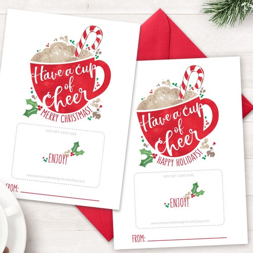 Printable Teacher Christmas Gift Card Holders - Etsy