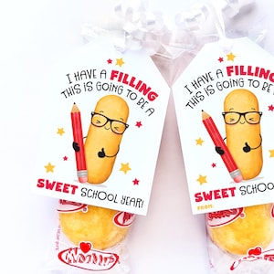 First Day of School Treat Tag Snack Cakes Meet the Teacher Night Open House Favors Students Packaged Treat for Back to School PTO Classmates